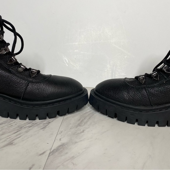 New! Kelsi Dagger Brooklyn Faux Fur Lace Up Black Boot 8 - Picture 6 of 14